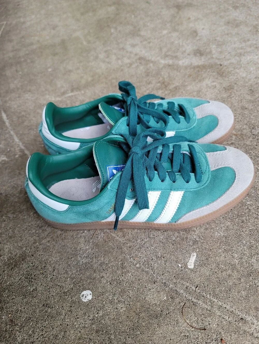 adidas Samba OG Collegiate Green Suede Grey Trim Gum Sole Sneaker US 6 Pre-owned - Picture 4 of 12